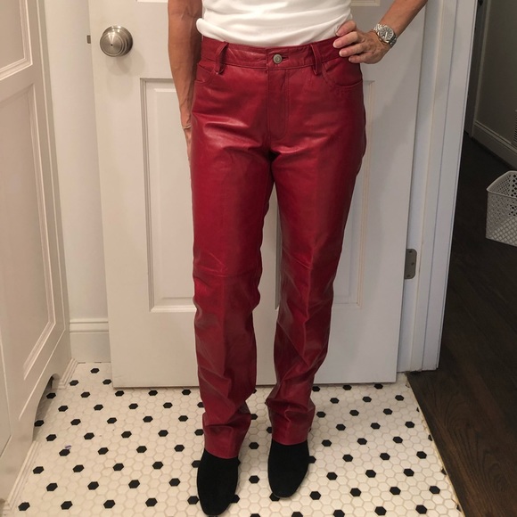 GAP Pants & Jumpsuits Vintage Gap Red Leather Pants Poshmark